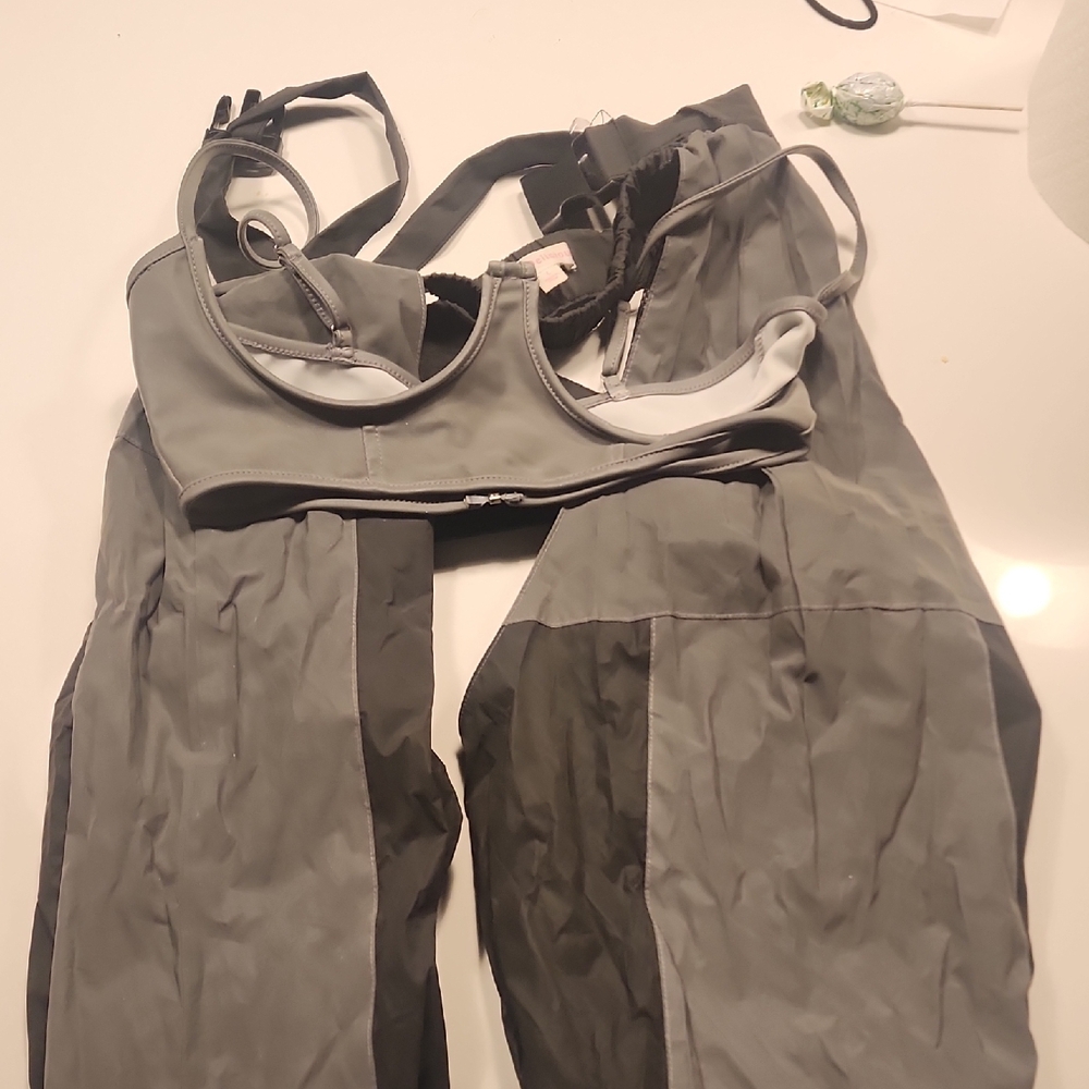 Hot & Delicious Two-Tone Gray & Black Athletic Jumpsuit